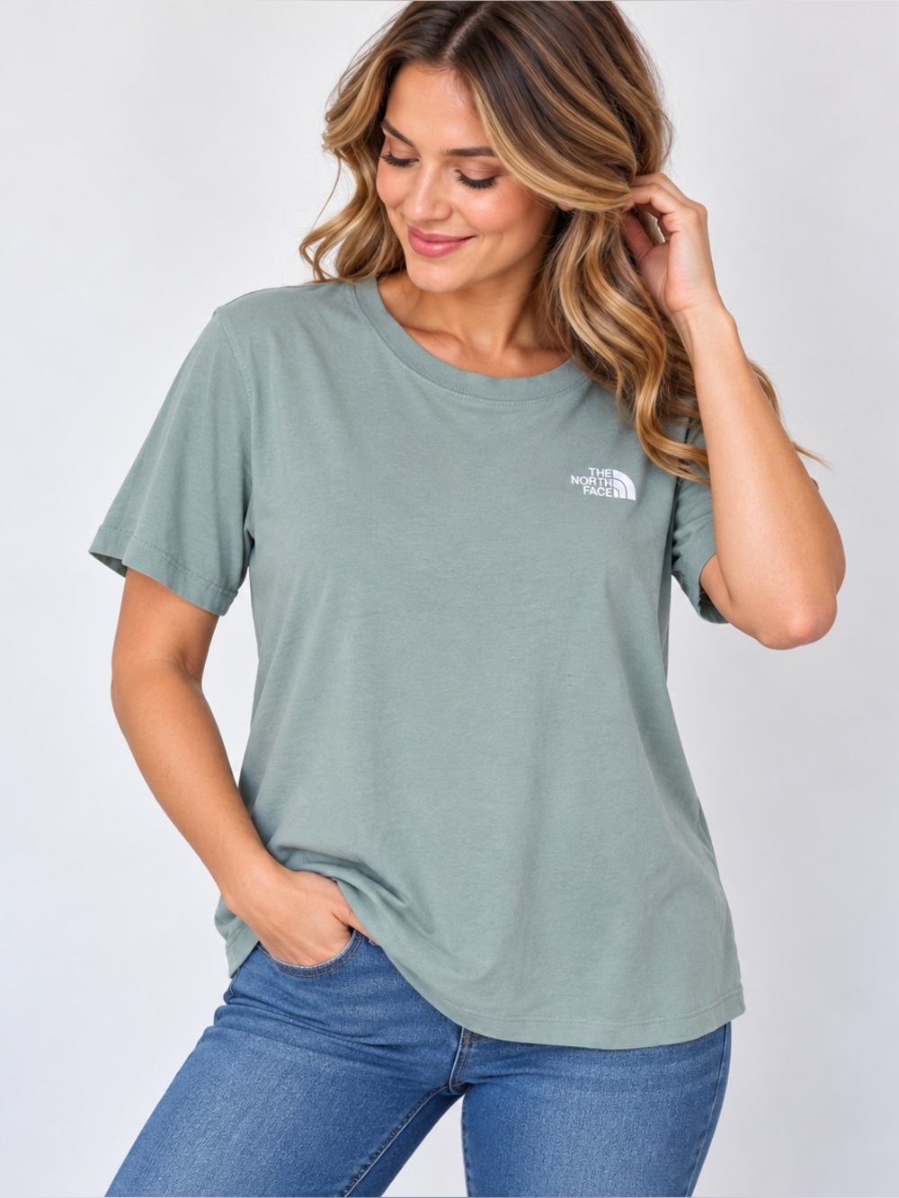 The North Face Women’s Sage Green Logo Short Sleeve T-Shirt Size L